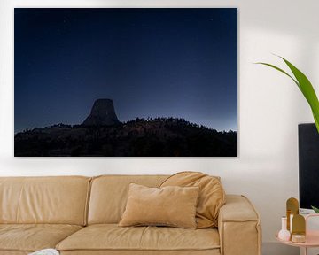 Devils Tower starry sky, Wyoming, USA by Jeroen van Deel