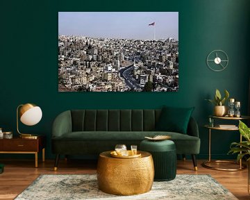 Amman: Der Hügel und die Nationalflagge von Frank Photos