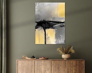 zwart geel abstract van Ela Szczepaniak