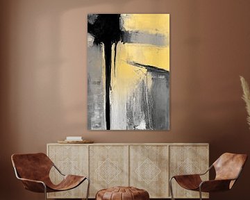 zwart geel abstract van Ela Szczepaniak