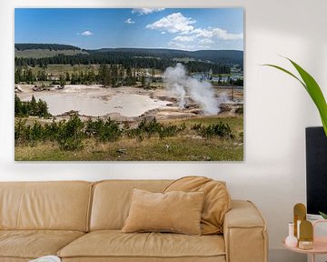 Thermal area with mud volcanoes in Yellowstone National Park, USA by Jeroen van Deel