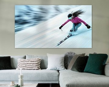 Young skier in a winter frenzy by Frank Heinz