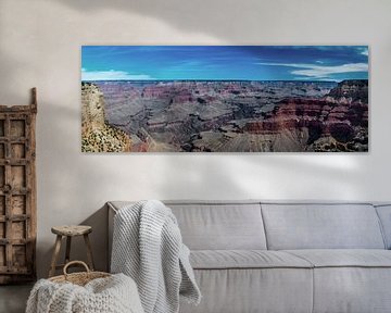 Panoramafoto van de Grand Canyon, Arizona, VS van Rietje Bulthuis