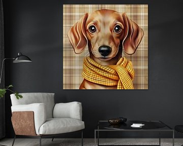 Schattige, elegante teckel van Lauri Creates