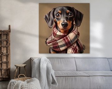 Schattige, elegante teckel van Lauri Creates