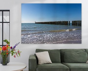 Golfbreker strand Westkapelle van MSP Canvas