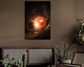 Astrale ontmoeting tussen twee planeten van Poster Art Shop