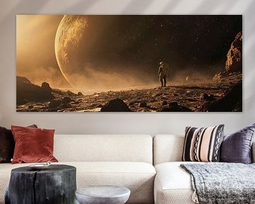 Astronaut op een buitenaardse planeet van Poster Art Shop