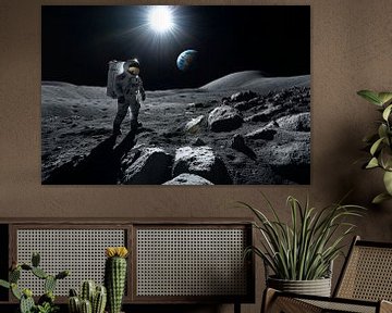 Astronaut op het maanoppervlak van Poster Art Shop