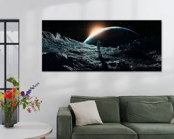 Astronaut verkent de maanhorizon van Poster Art Shop