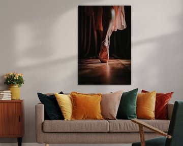 Ballerina op spitzen in het licht van Poster Art Shop