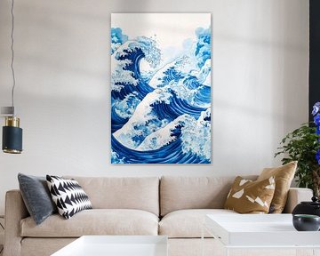 Blaue Wellen mit Schaumbrauen von Poster Art Shop