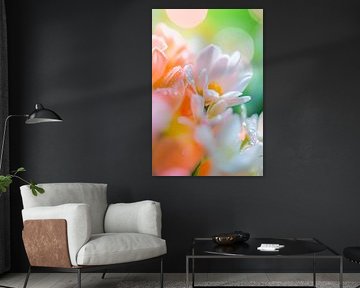 Blühende Blumenpracht im Morgenlicht von Poster Art Shop