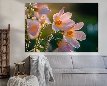 Blossoms in the morning light with dewdrops by Poster Art Shop