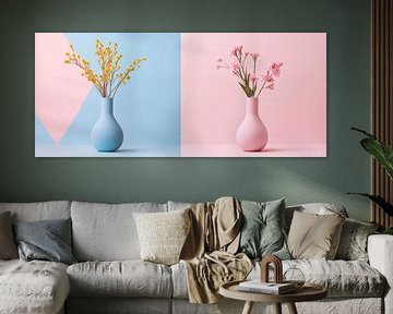Floral arrangements in pastel colours by Poster Art Shop