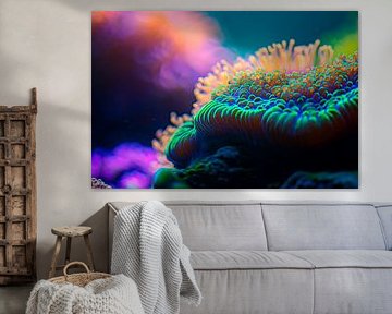 Bunte Korallenriffe unter Wasser von Poster Art Shop