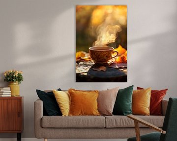 Dampfer Tee in herbstlicher Atmosphäre von Poster Art Shop