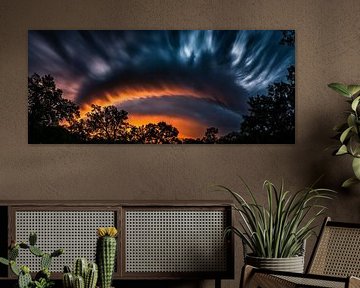 Dramatic sunset with clouds by Poster Art Shop