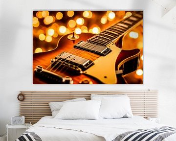 Elektrische gitaar in de warme gloed van het licht van Poster Art Shop
