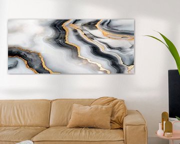 Precious marble with golden accents by Poster Art Shop