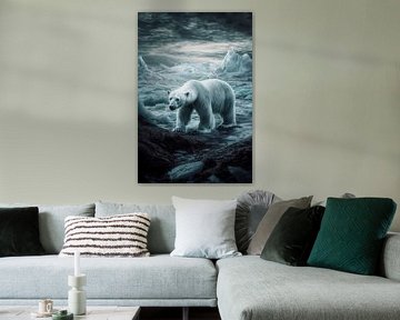 IJzige habitat van de ijsbeer van Poster Art Shop