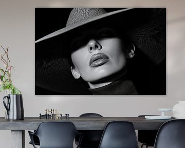 Elegant woman with a large hat by Poster Art Shop