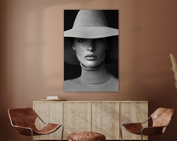 Elegant woman with a wide hat by Poster Art Shop