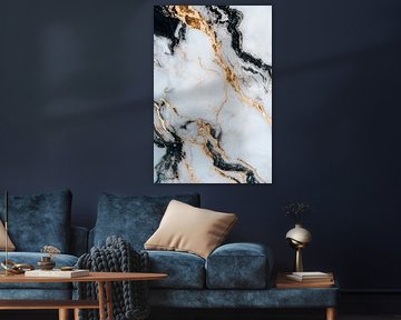 Elegant marble surface with gold lines by Poster Art Shop
