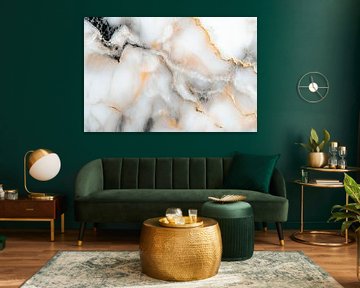 Elegante Marmoroberfläche mit Goldsträhnen von Poster Art Shop