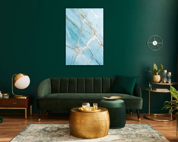 Elegant blue marble with traces of gold by Poster Art Shop