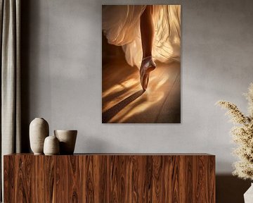 Elegante balletdans in een spel van licht van Poster Art Shop