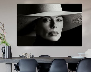 Elegance in black and white with a hat by Poster Art Shop