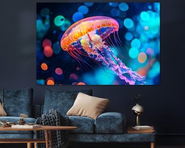 Fantasierijke kwallen onder water van Poster Art Shop