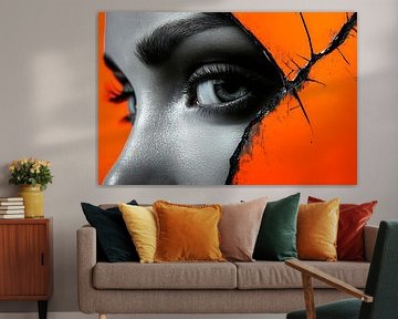 Fascinating eyes through crack design by Poster Art Shop