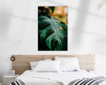 Frische Monstera mit Wassertropfen von Poster Art Shop