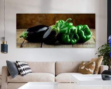 Des légumes frais sur un bois rustique sur Poster Art Shop