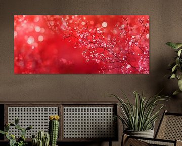 Fonkelende rode schoonheid op de achtergrond van Poster Art Shop
