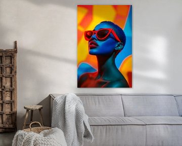 Futuristic beauty with sunglasses by Poster Art Shop