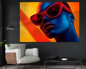 Futuristic beauty in neon light by Poster Art Shop