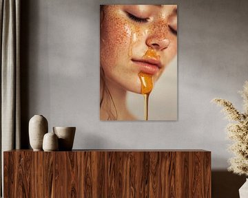 Facial care with honey mask by Poster Art Shop