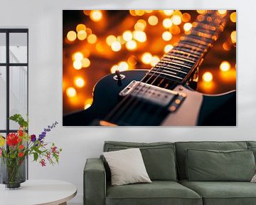Gitaarmelodieën in de gloed van lichtjes van Poster Art Shop