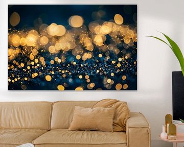 Glittering lights on a dark blue background by Poster Art Shop