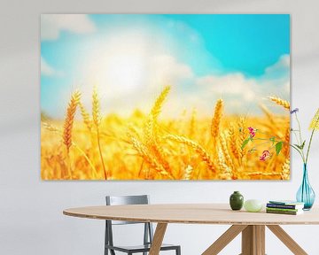 Golden wheat field in the sunlight by Poster Art Shop
