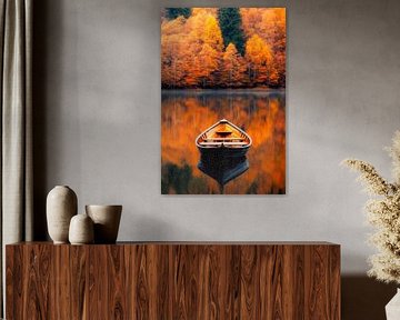 Autumnal tranquillity on a quiet lake by Poster Art Shop