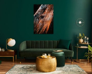 Houten oppervlak met warm licht van Poster Art Shop