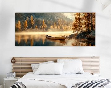 Idyllische ochtendscène bij het meer van Poster Art Shop