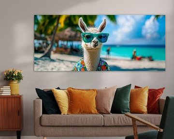 Llama on holiday with sunglasses by Poster Art Shop