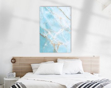 Marmoroberfläche in sanften Blautönen von Poster Art Shop