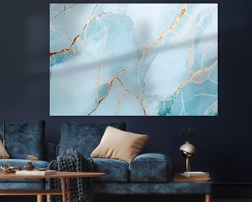 Marmor mit goldenen Adern und Blau-Tönen von Poster Art Shop