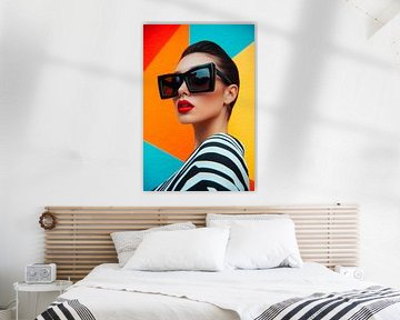 Modern portrait shot with colour blocking by Poster Art Shop